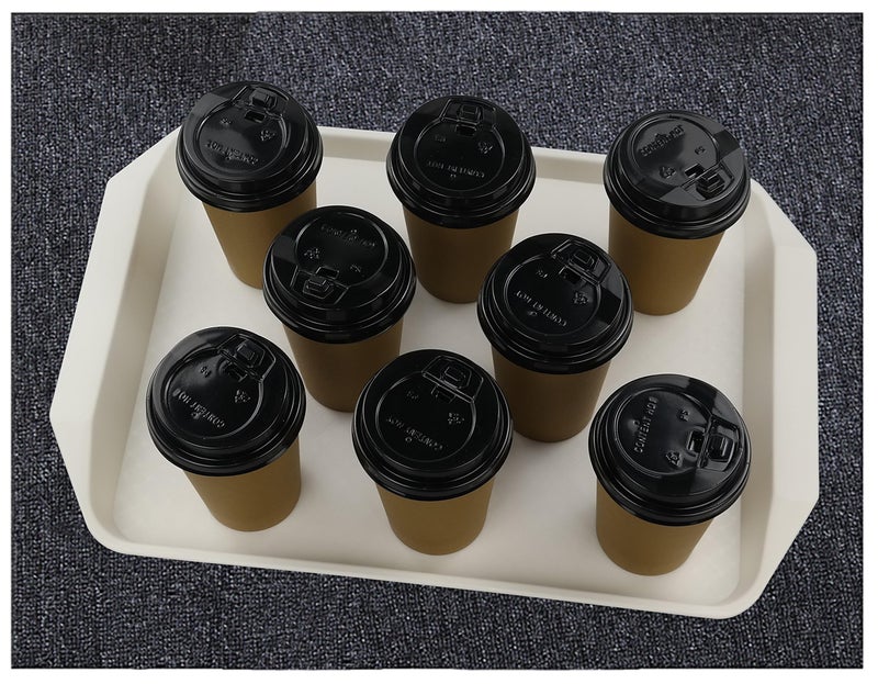 Eagrye 6-Pack Fast Food Serving Trays, Rectangle Plastic Cafeteria Trays 16.9" x 12", White - Image 4